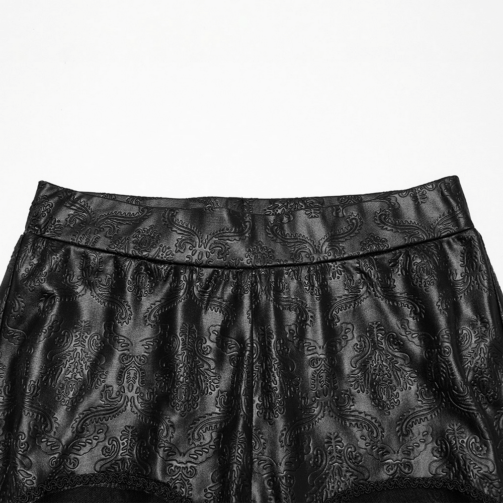 Gothic Embossed Hollow Out Leggings with Drawstrings