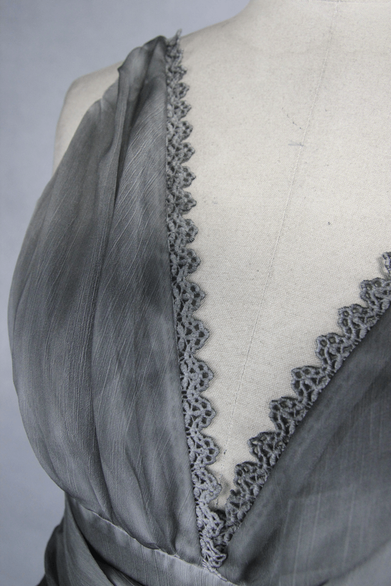 Gothic Gray Sexy Deep V Backless Dress for Women / Ladies Long Dress / Punk Fashion