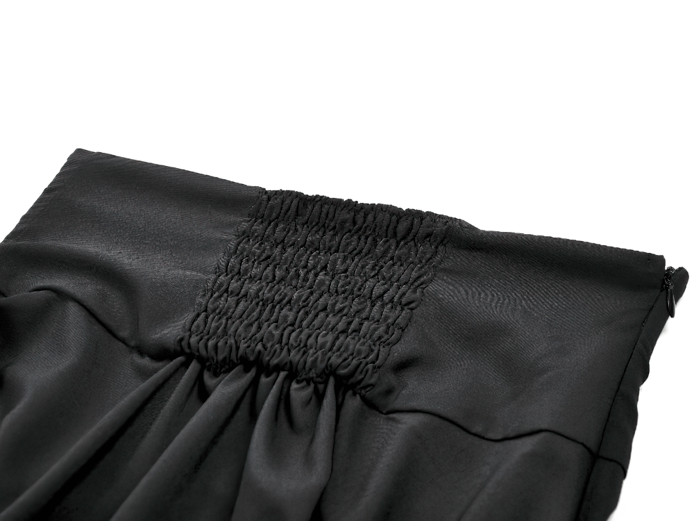 Gothic High Waist Maxi Skirt with Lace Panels