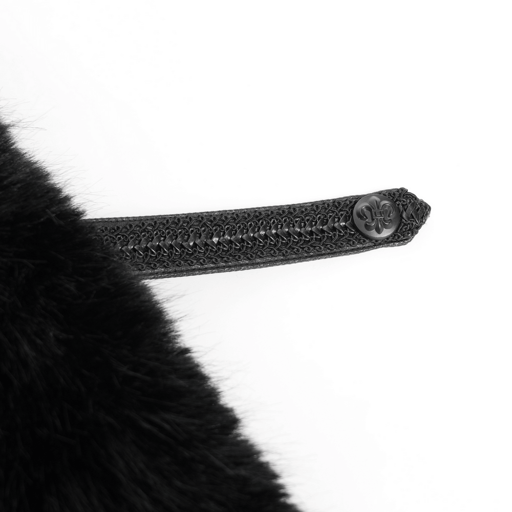 Gothic Hooded Cloak with Fur Trim and Ombre Hem