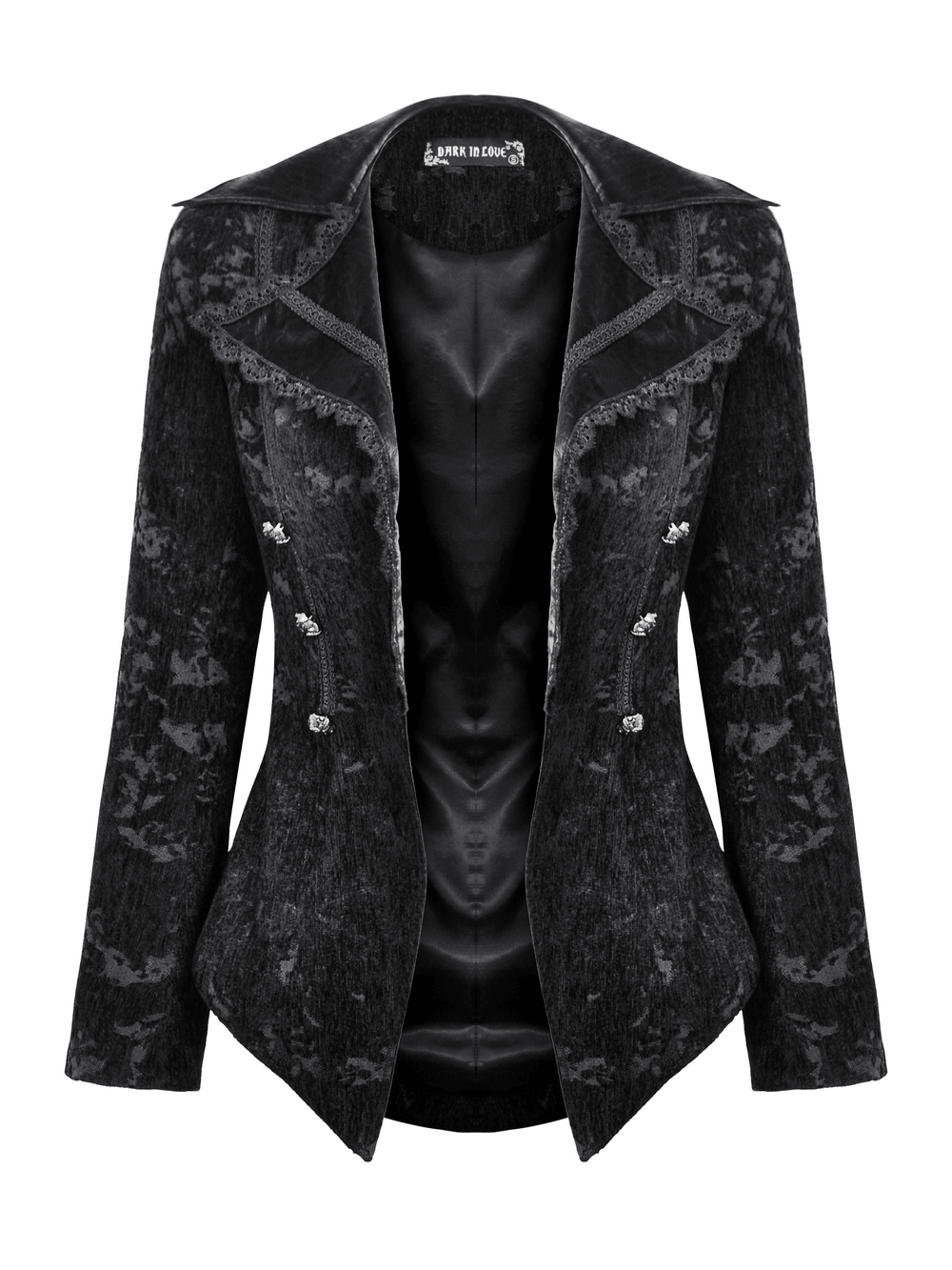 US SALE of Gothic Jacket with Lace Details and Statement Buttons