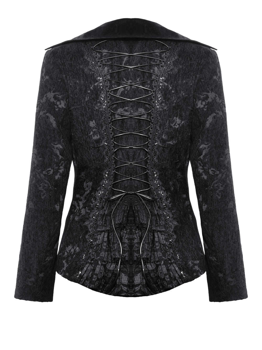 US SALE of Gothic Jacket with Lace Details and Statement Buttons