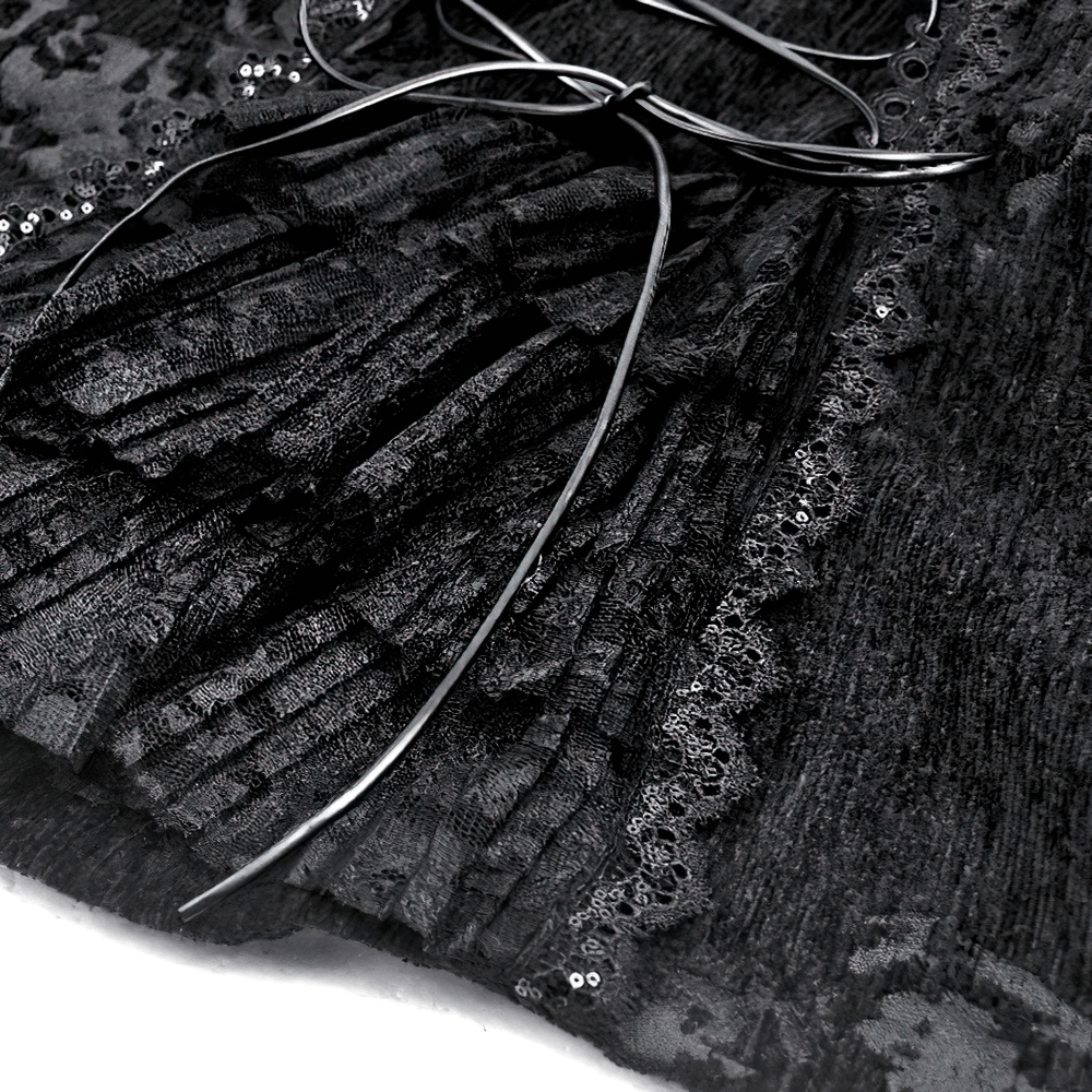 US SALE of Gothic Jacket with Lace Details and Statement Buttons