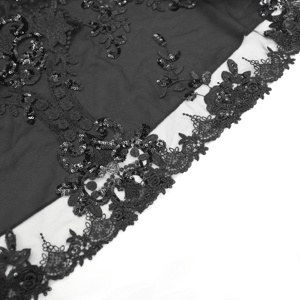 Gothic Lace-Back Maxi Dress with Chain Detail and Lacing