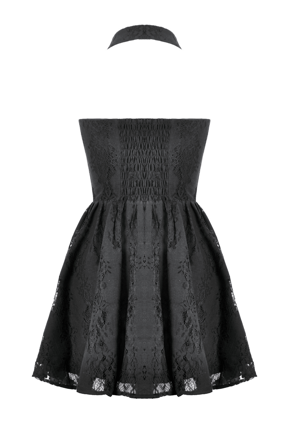 Gothic Lace Halter Dress with Keyhole Neckline