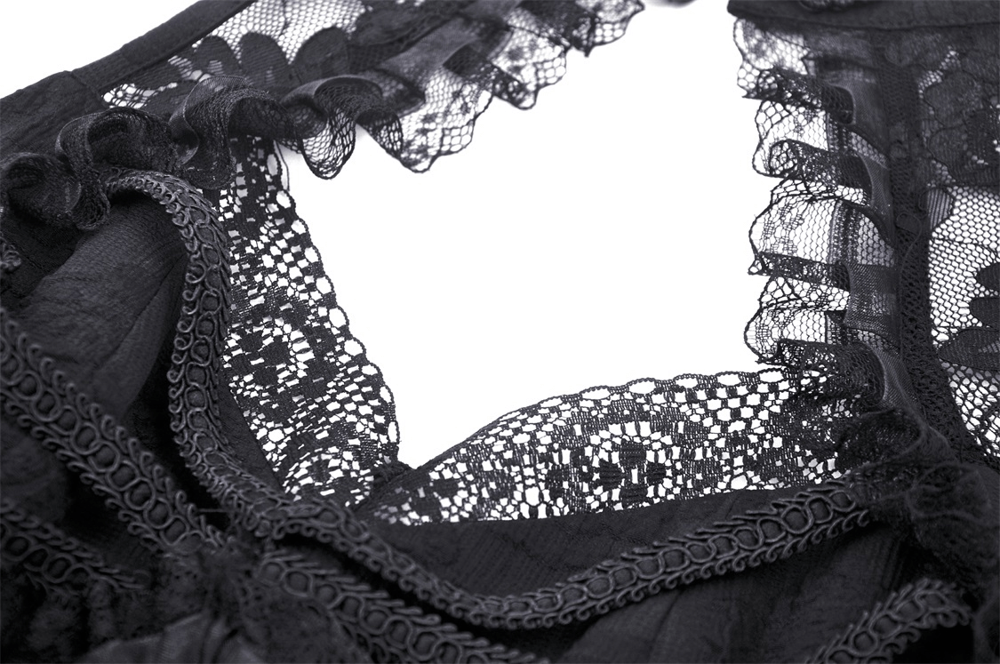 Gothic Lace High-Low Halter Dress with Tiere Skirt