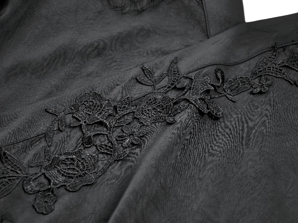 Gothic Lace Kimono Sleeved High Low Midi Dress
