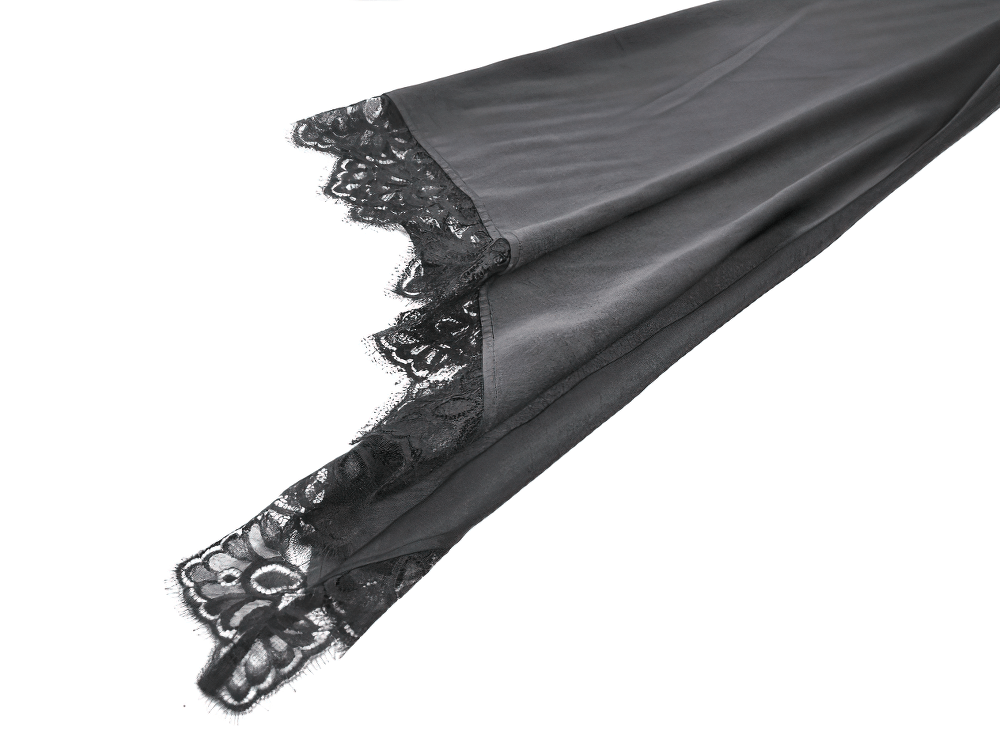 Gothic Lace Kimono Sleeved High Low Midi Dress