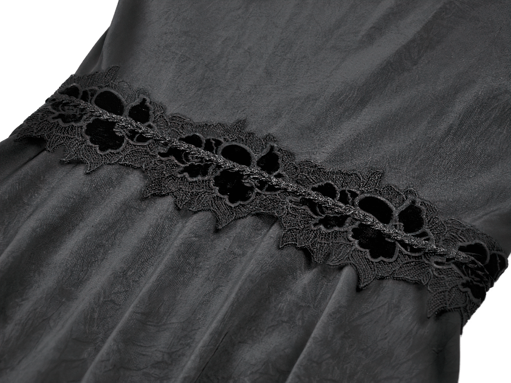Gothic Lace Kimono Sleeved High Low Midi Dress