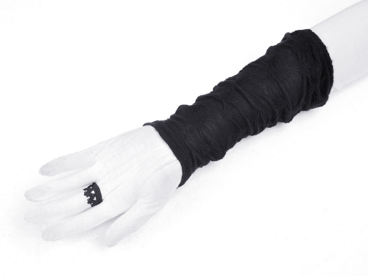 Gothic Lace Spiderweb Fingerless Gloves for Women