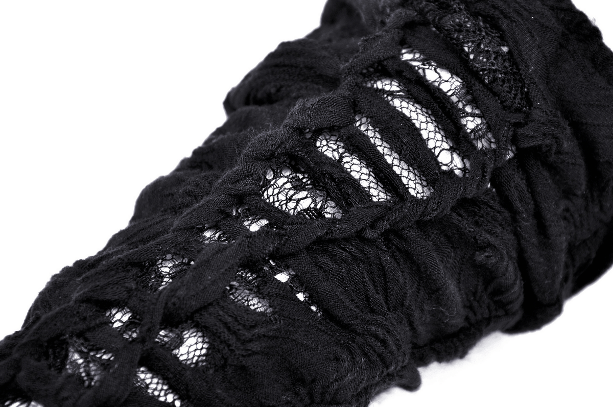 Gothic Lace Spiderweb Fingerless Gloves for Women