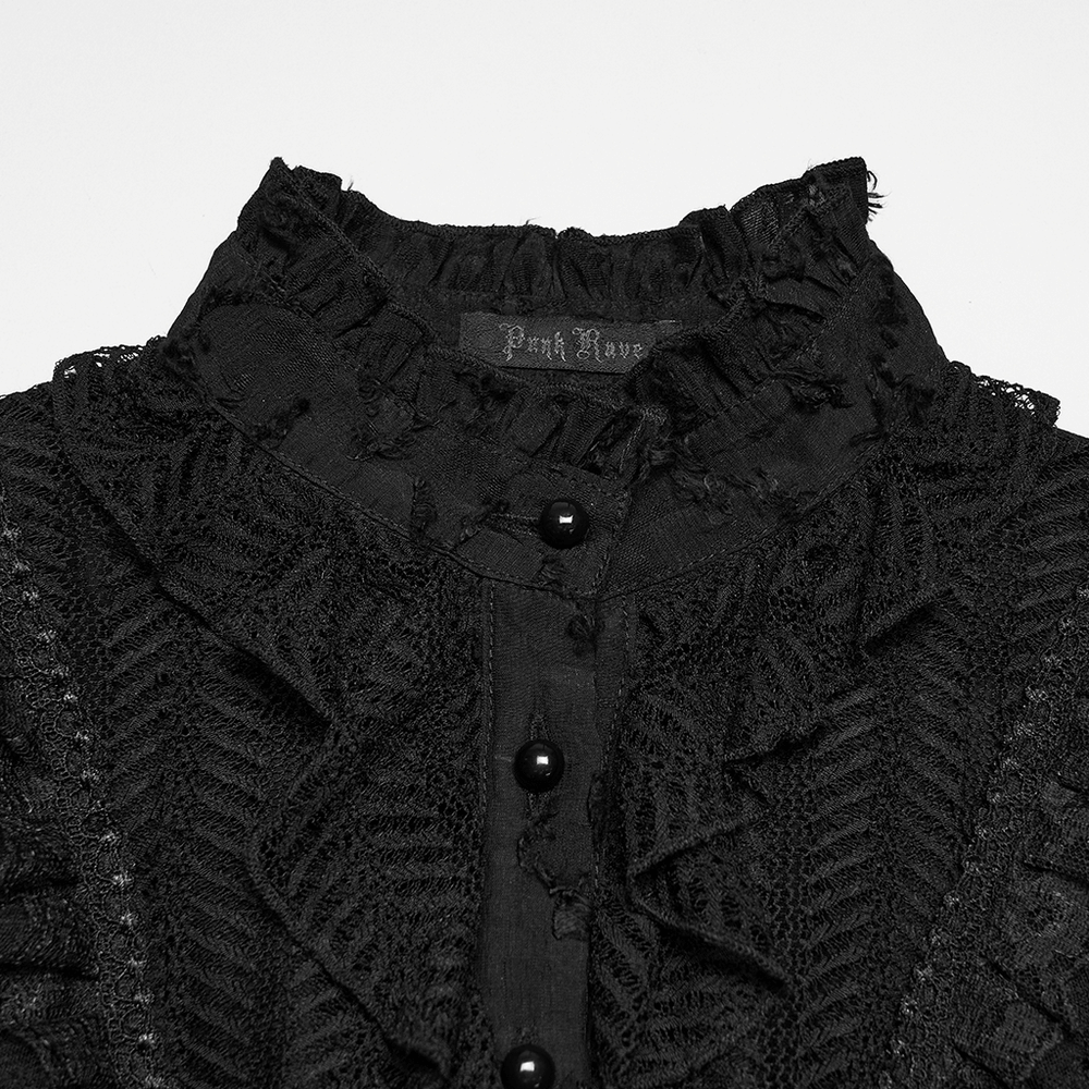 Gothic Lace-Up Decadent Shirt with Bubble Sleeves