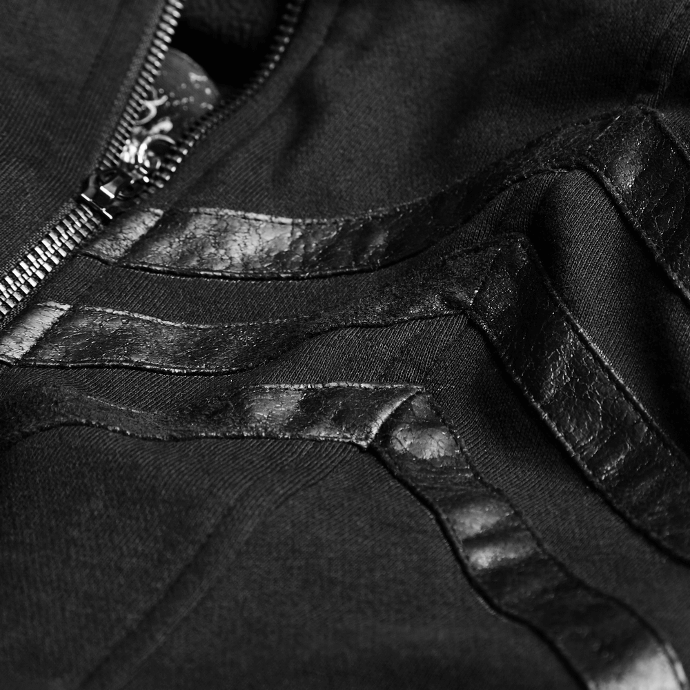 Gothic Lace-Up Long Coat with Hood and Buckles