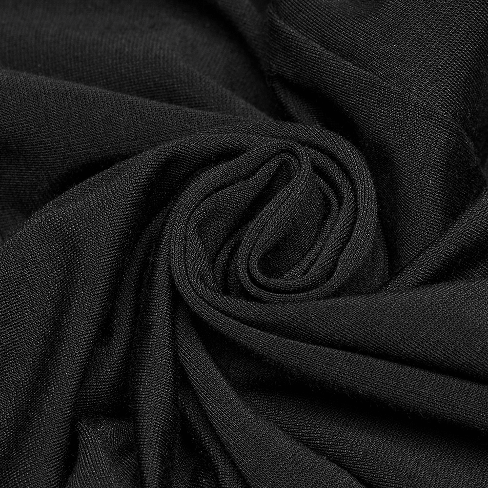 Gothic Leggings with 3D Pleats and Faux Leather Straps