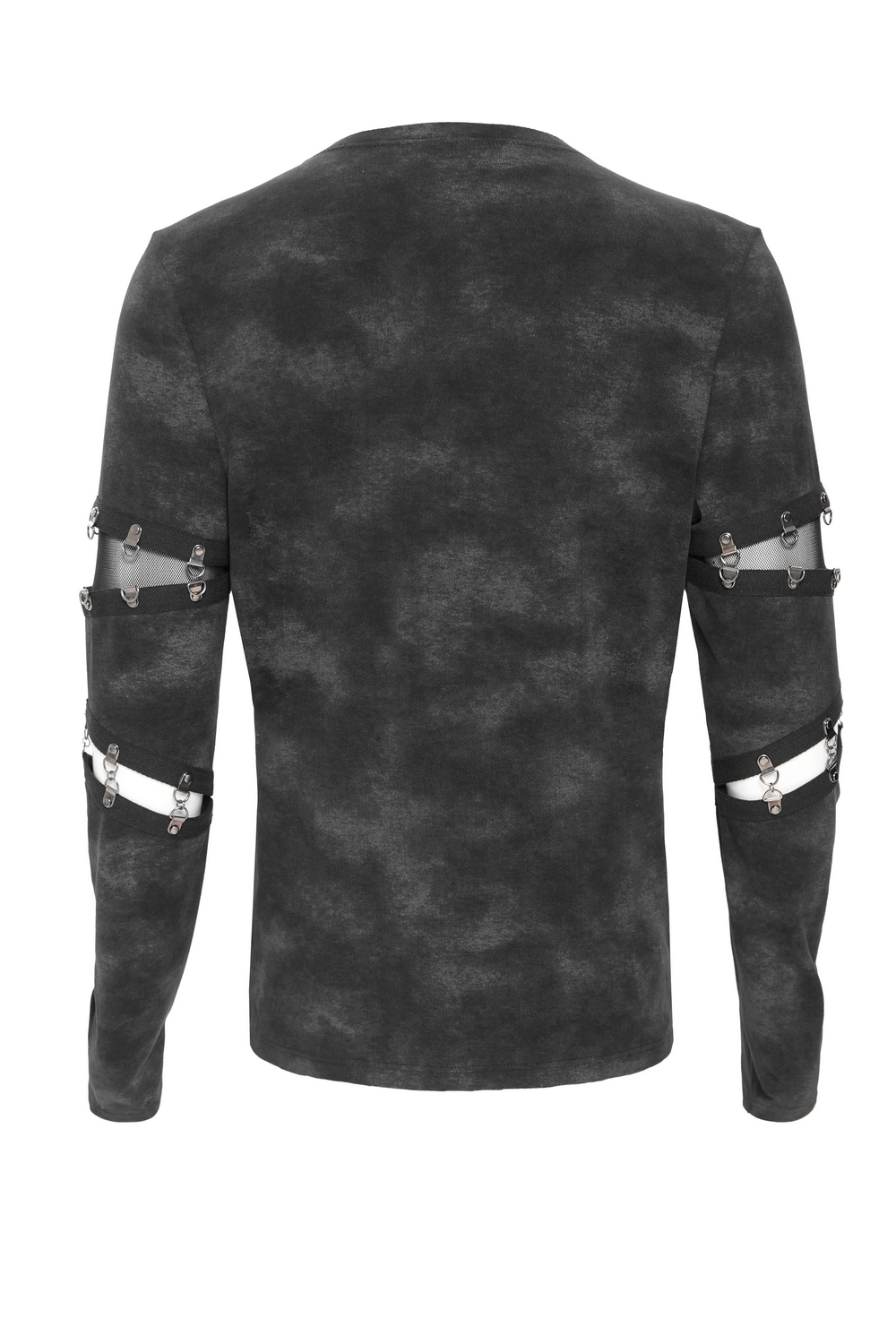 Gothic Long Sleeve Top with Chains and Cutout Design