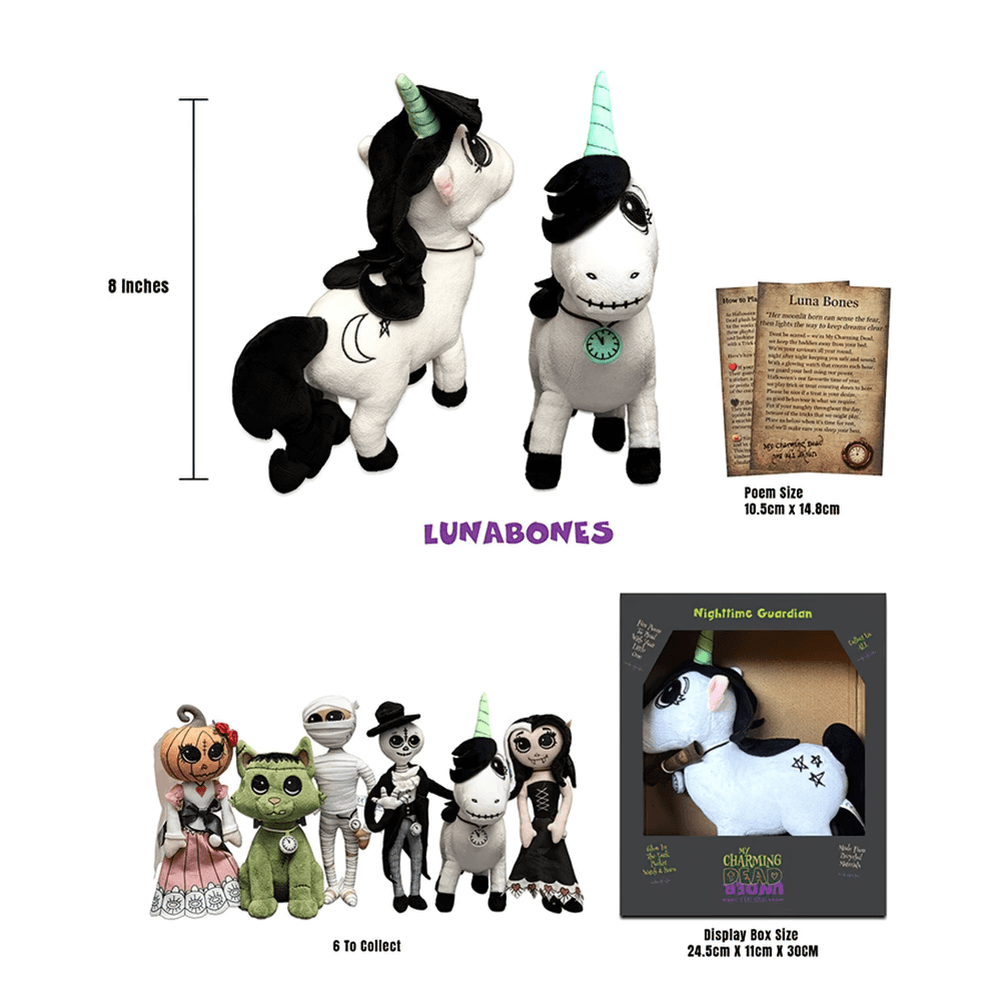 Gothic Lunabones Unicorn Halloween Guardian Plush