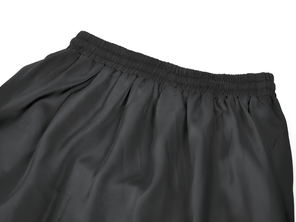 Gothic Maxi Skirt with Red Lace Panel and Ruffles