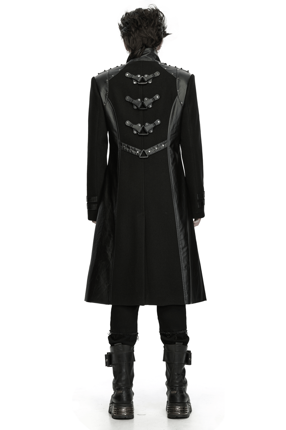 Gothic Military Armor Long Punk Coat With Studded