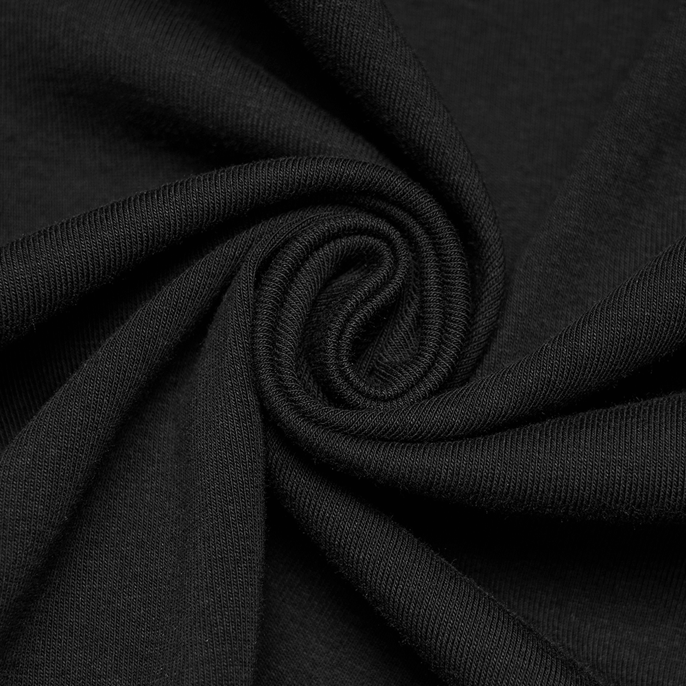 Gothic Moon Phase Skater Black Dress for Women