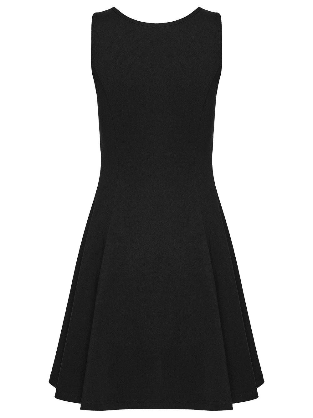 Gothic Moon Phase Skater Black Dress for Women
