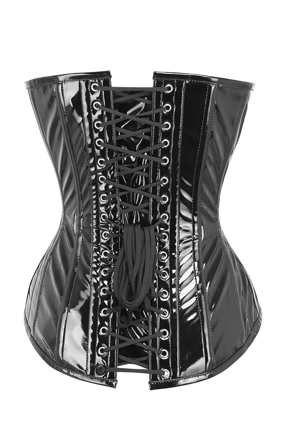 Gothic Overbust Corset with Glossy Sculpted Busk Front