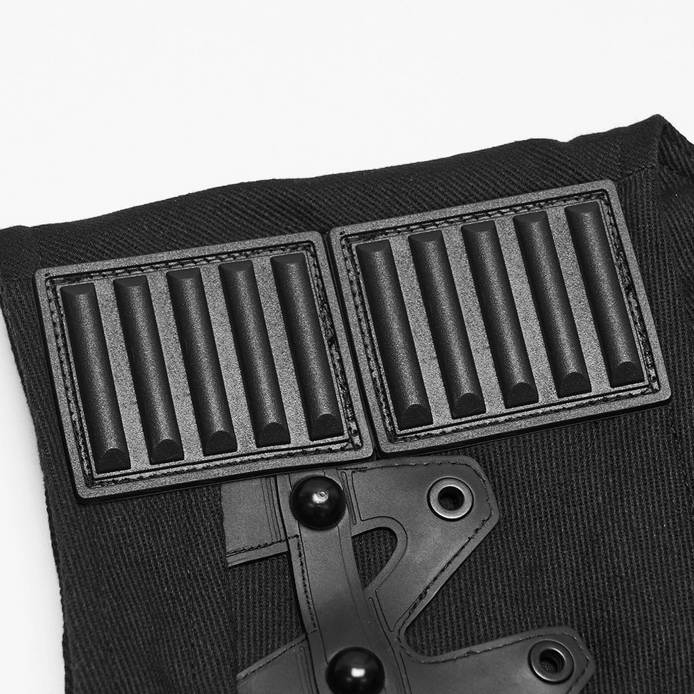 Gothic Punk Warrior Vest with Armor Shoulder Details
