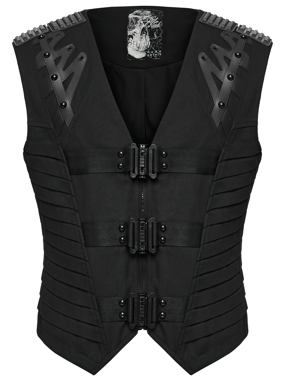 Gothic Punk Warrior Vest with Armor Shoulder Details