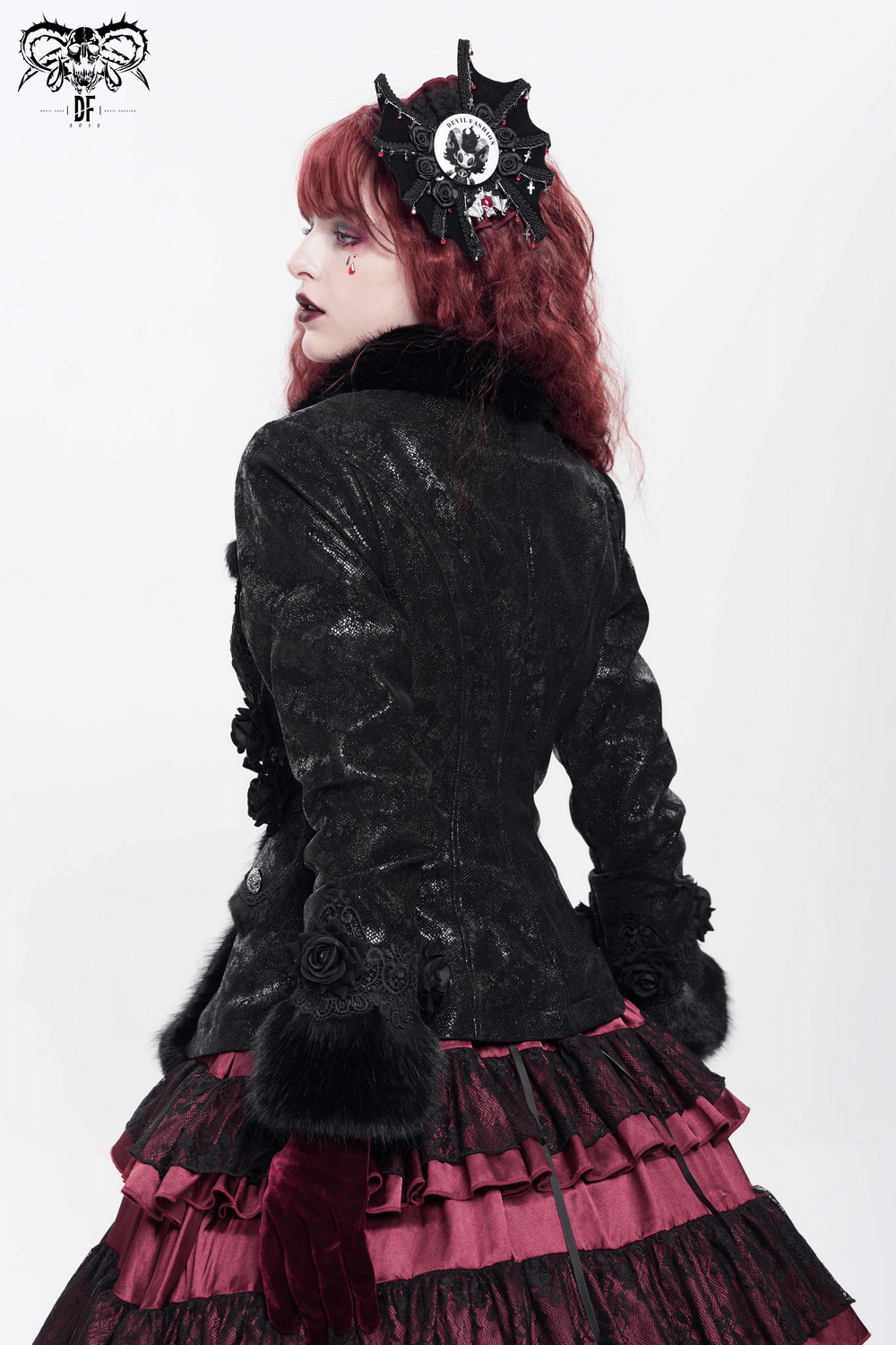 Gothic Ram Horn Cartoon Brooch Pin with Devil Fashion Print