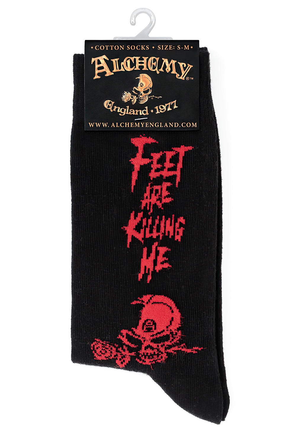 Gothic Skull and Rose Feet Are Killing Me Socks