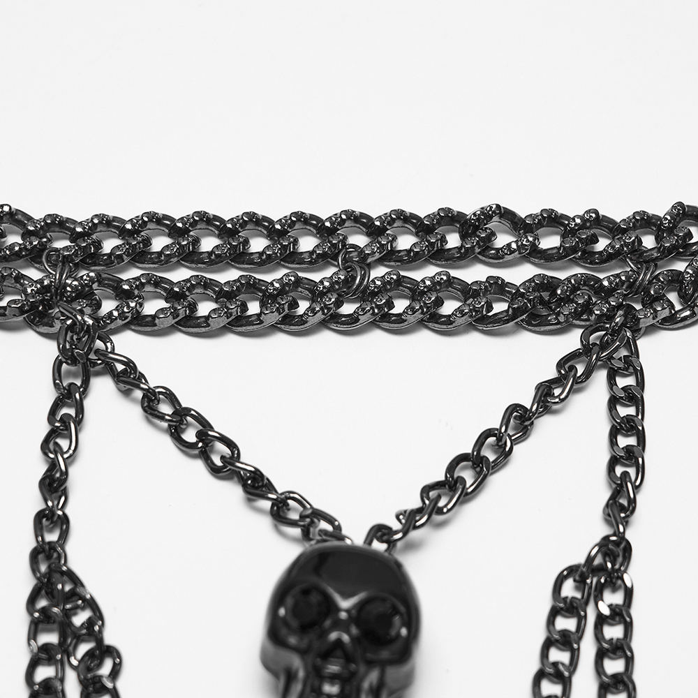 Gothic Skull Chain Harness Cyberpunk for Women