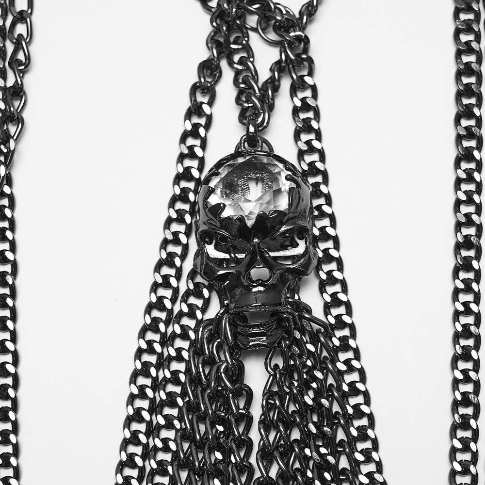 Gothic Skull Draped Body Chain Harness Jewelry