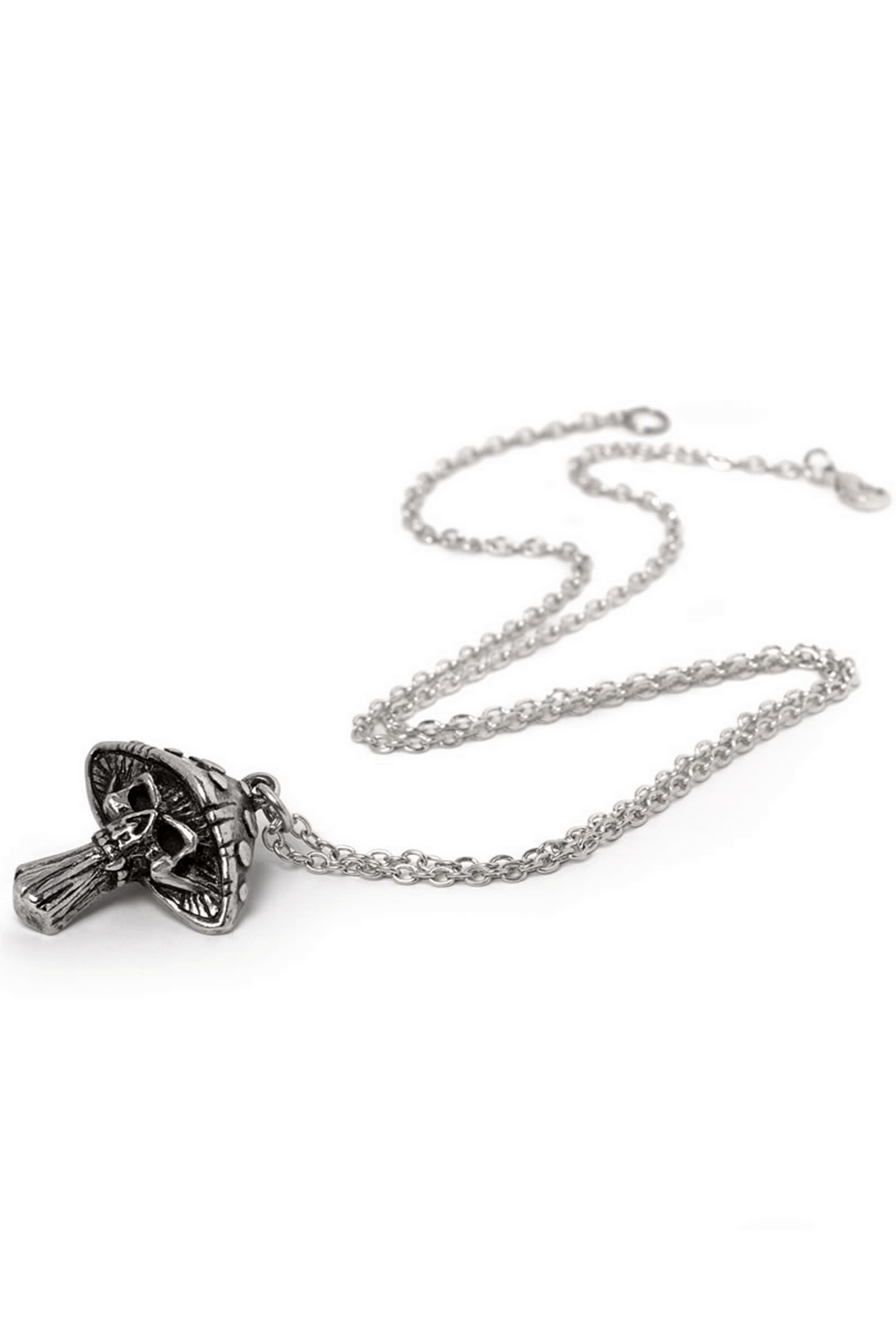 Gothic Skull Mushroom Pendant with Dark Fantasy Design