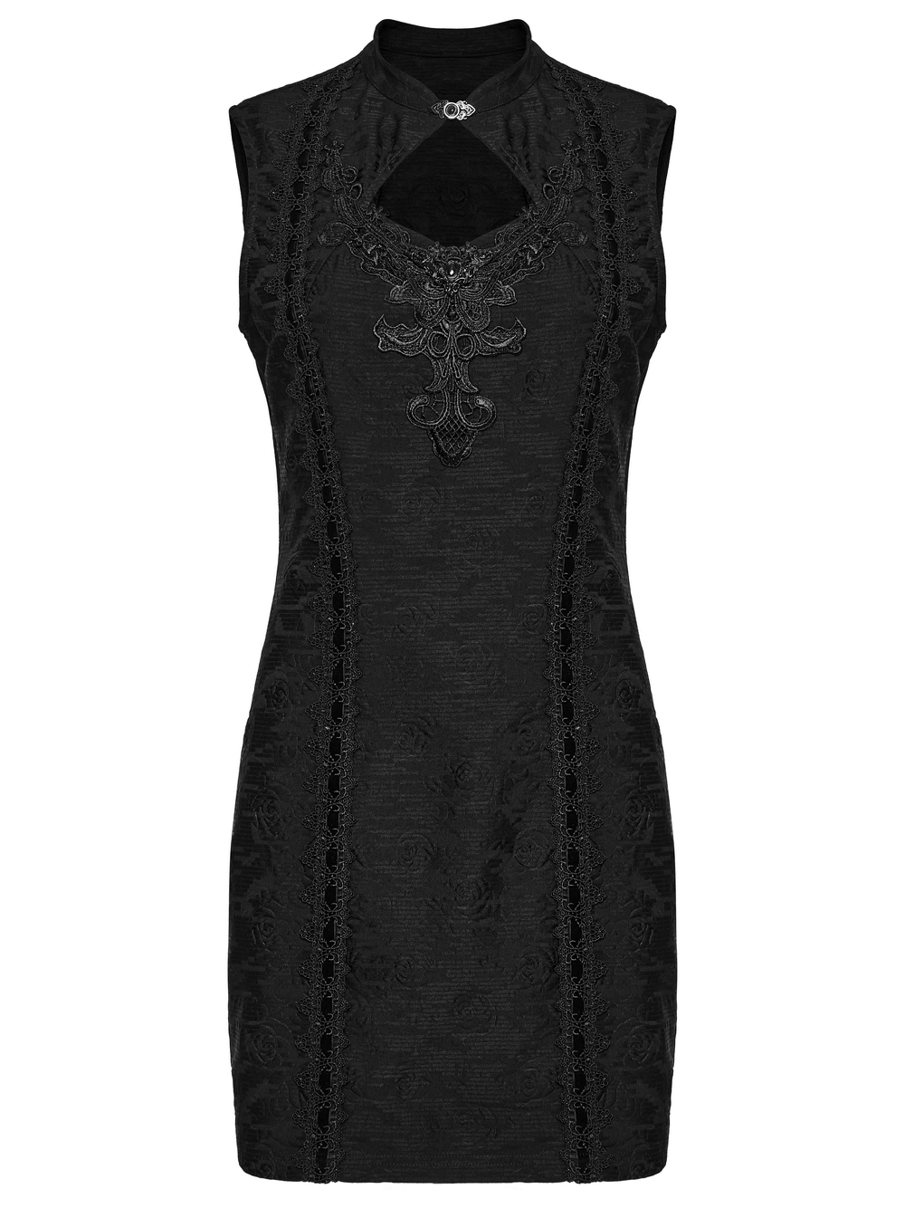 Gothic Sleeveless Cheongsam Dress with Hollow Cutout