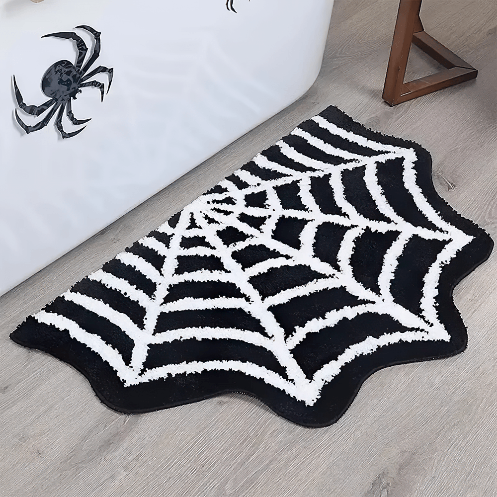 Gothic Spider Web Halloween Rug for Gothic Decor