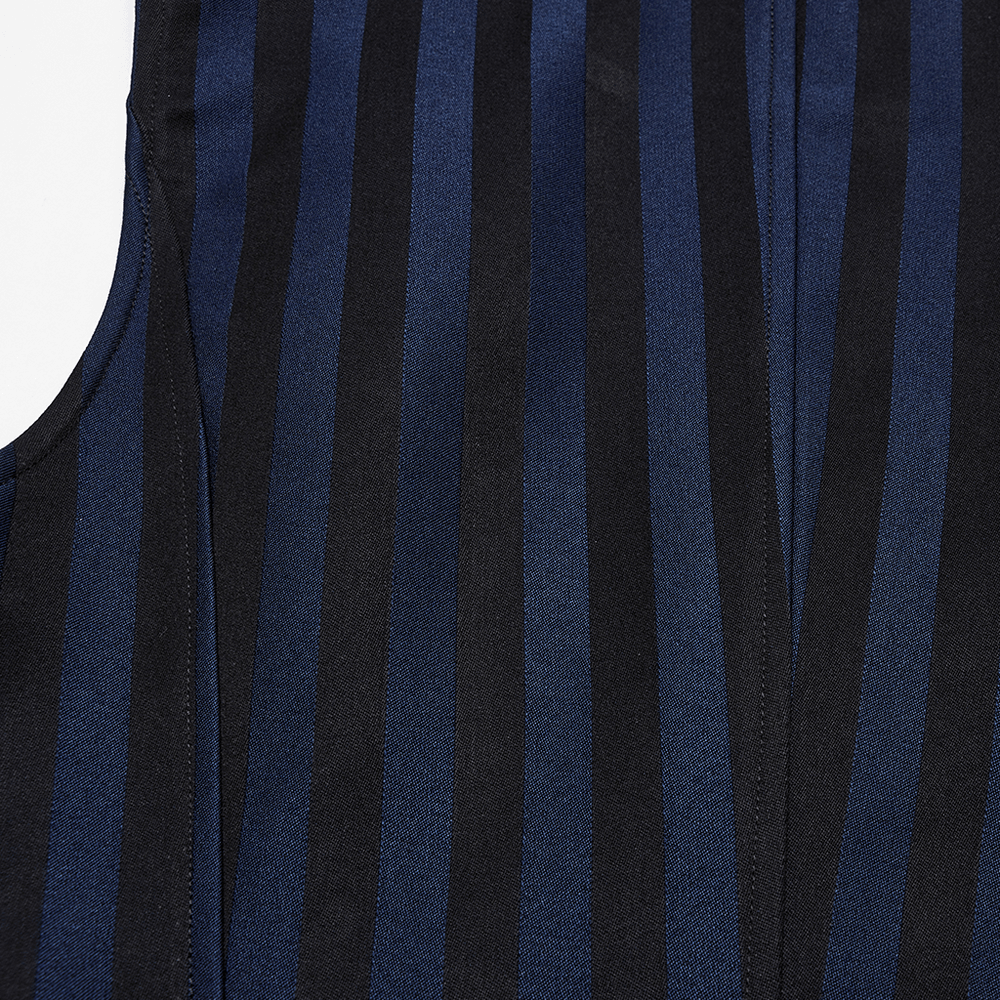 Gothic Steampunk Striped Vest with Carved Buttons