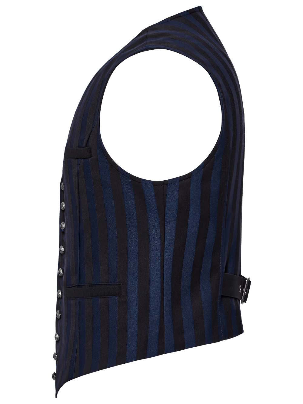 Gothic Steampunk Striped Vest with Carved Buttons