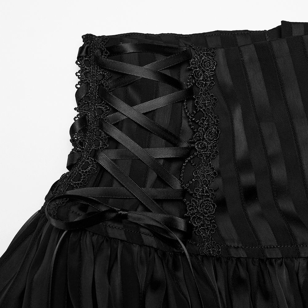 Gothic Striped Pumpkin Shorts with Lace Up Sides