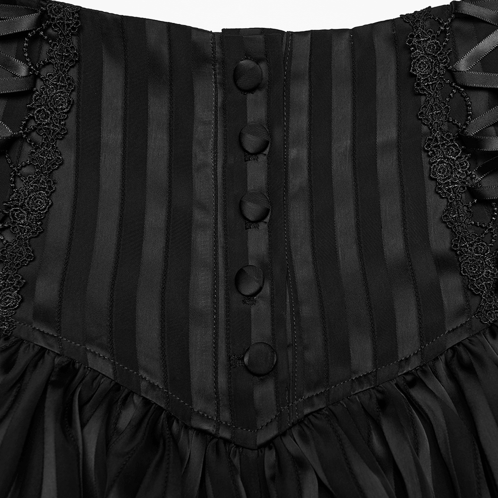 Gothic Striped Pumpkin Shorts with Lace Up Sides