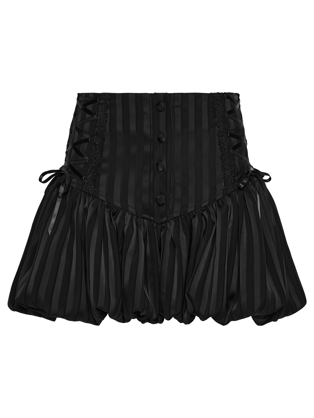 Gothic Striped Pumpkin Shorts with Lace Up Sides