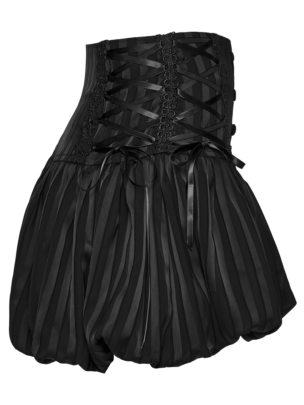 Gothic Striped Pumpkin Shorts with Lace Up Sides
