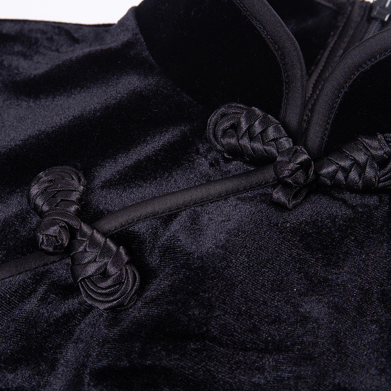 Gothic Style Velvet Women Dress / Cheongsam Dress in Alternative Fashion