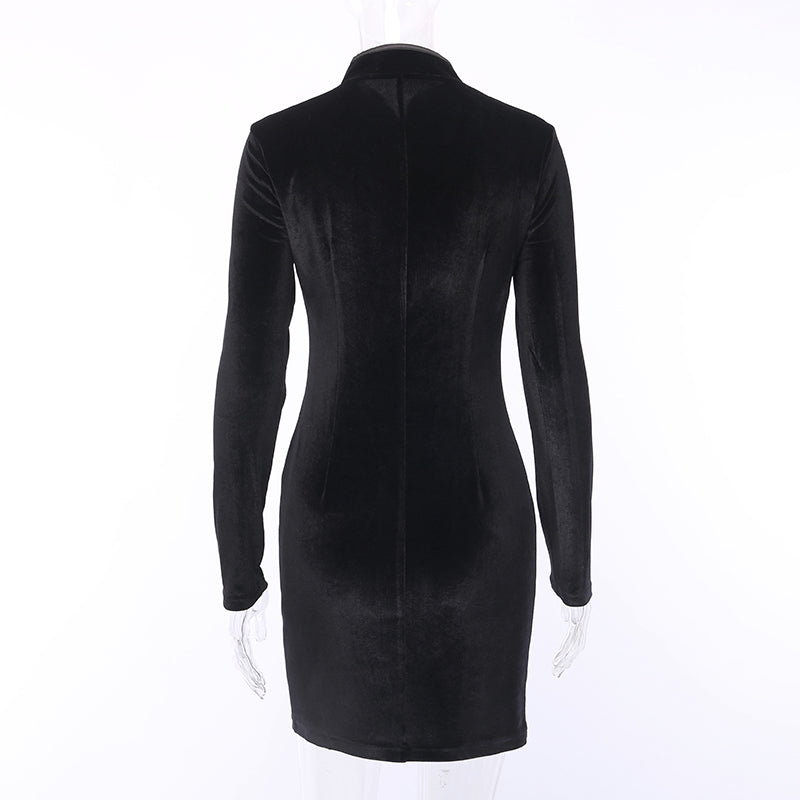 Gothic Style Velvet Women Dress / Cheongsam Dress in Alternative Fashion