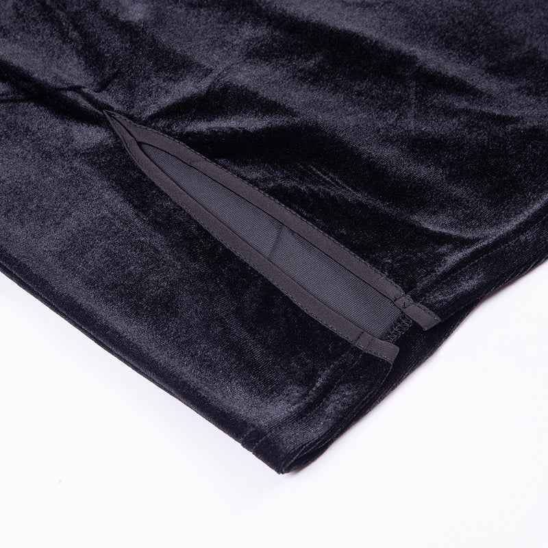 Gothic Style Velvet Women Dress / Cheongsam Dress in Alternative Fashion