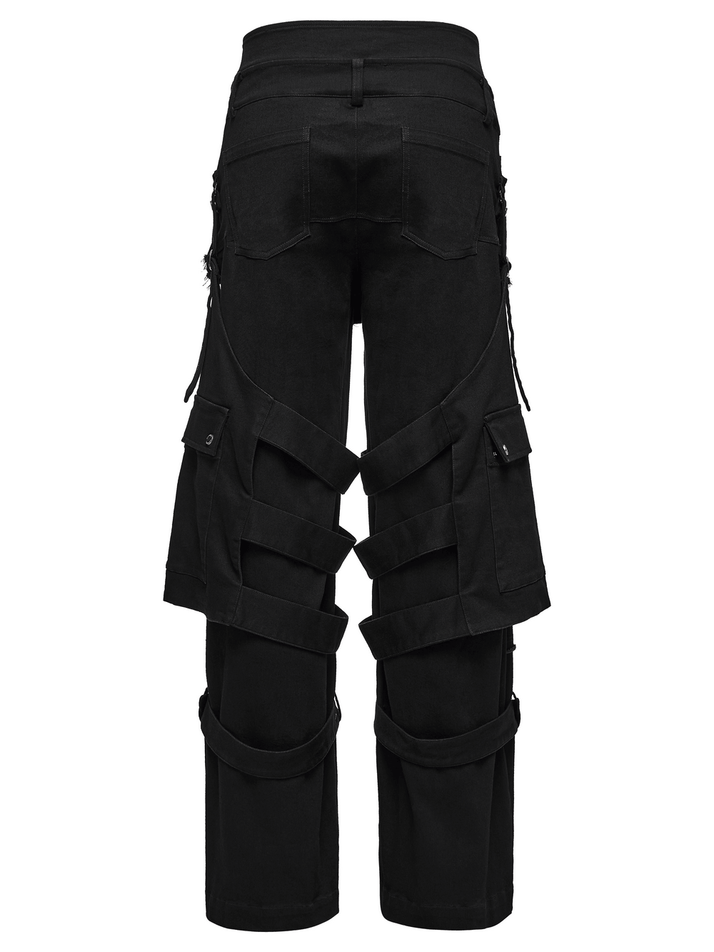 Gothic Tactical Cargo Pants with Detachable Straps