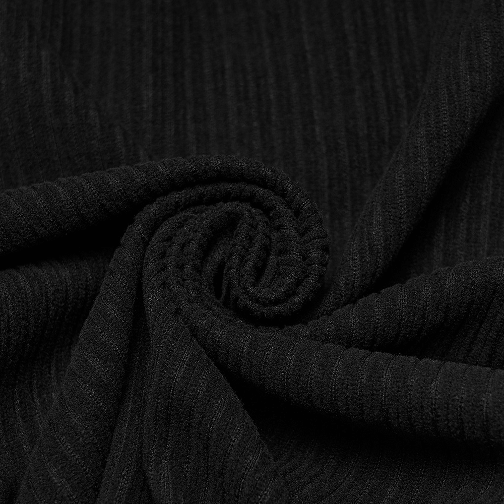 Gothic Top with Leather-Like Panels And Lacing Details