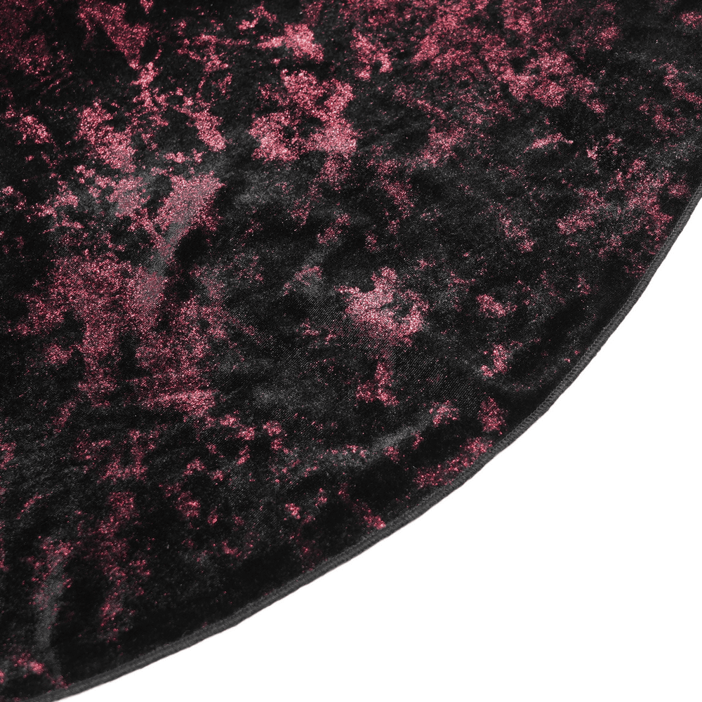 Gothic Velvet Flare Pants with Roses and Leather Detail