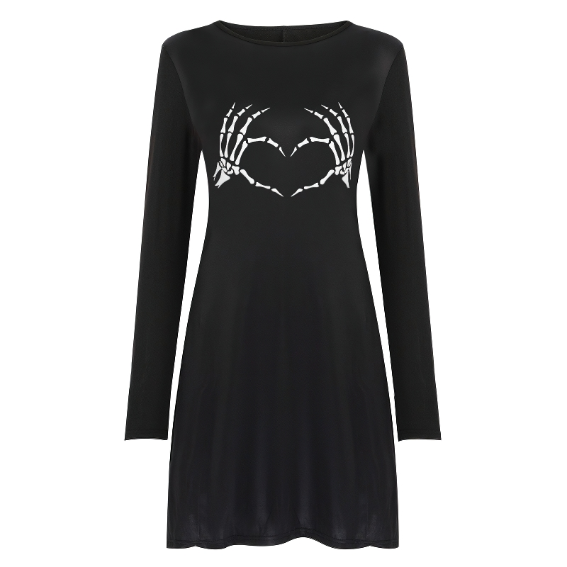 Gothic Women Sexy Dresses With Cool Print / Casual Stylish Dress
