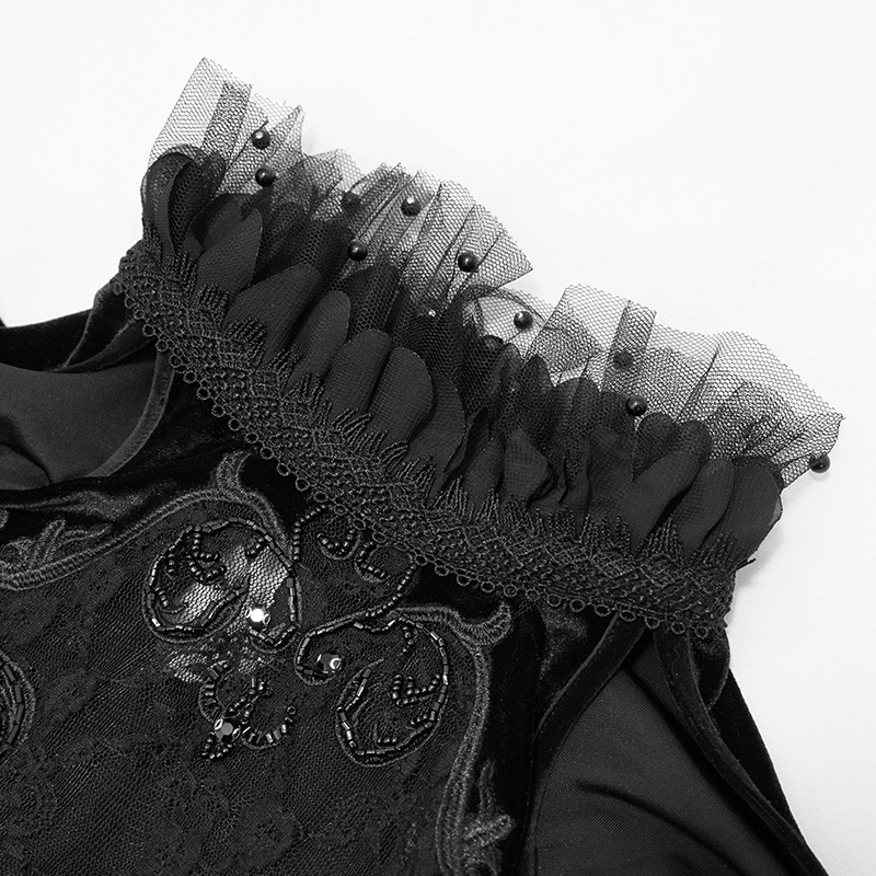 Gothic Women's Off-Shoulder Velvet Dress With Trumpet Sleeves