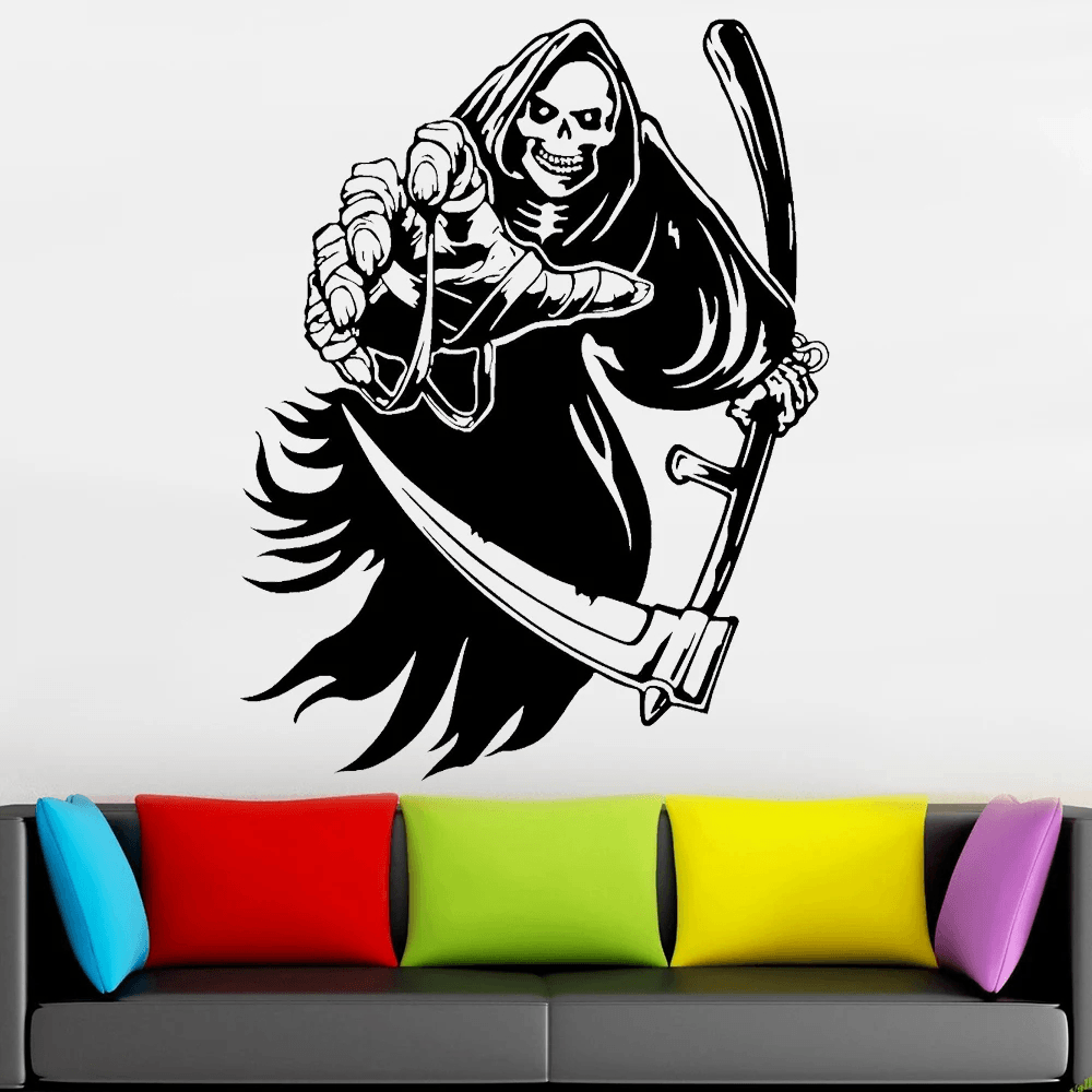 Grim Reaper Skeleton Vinyl Wall Decal Sticker for Decoration