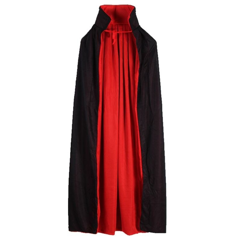 Carnival Double Layers Stand-up Cloak Collar Hooded / Halloween Vampire Cape in Red Black Colours